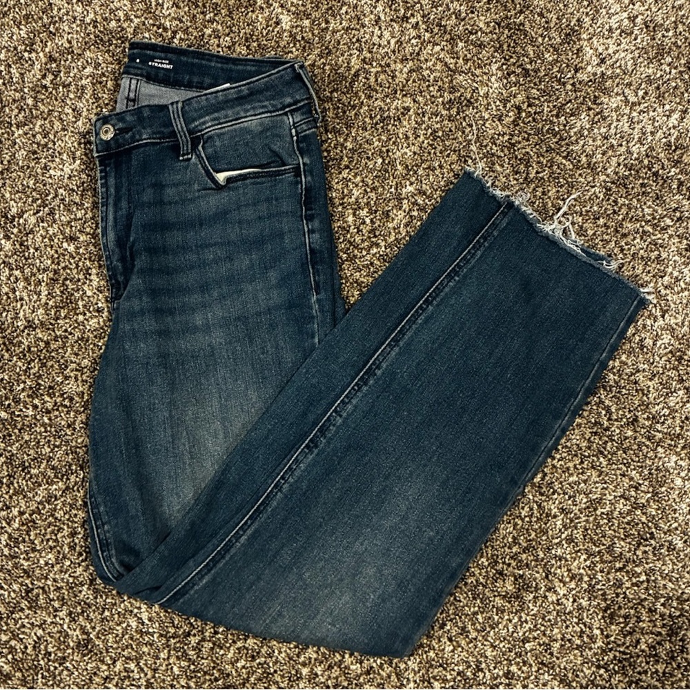 Old Navy High Rise Straight Dark Blue Ankle Jeans
